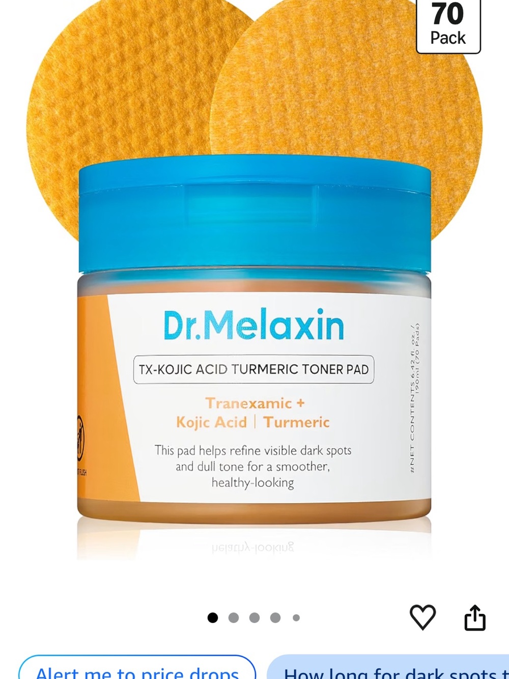 Dr. Melaxin TX-Kojic Acid Turmeric Toner Pads – Orange